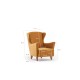 Wing Chair Lola Berjer - Gold Gold Atelier del Sofa Wing Chair Lola Berjer - Gold Gold