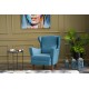 Wing Chair Lola Berjer - Turquoise Turquoise Atelier del Sofa Wing Chair Lola Berjer - Turquoise Turquoise
