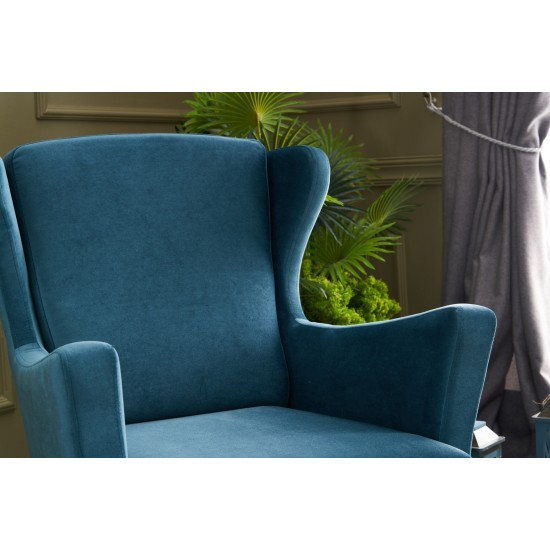 Wing Chair Lola Berjer - Turquoise Turquoise Atelier del Sofa Wing Chair Lola Berjer - Turquoise Turquoise