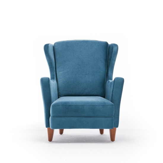 Wing Chair Lola Berjer - Turquoise Turquoise Atelier del Sofa Wing Chair Lola Berjer - Turquoise Turquoise