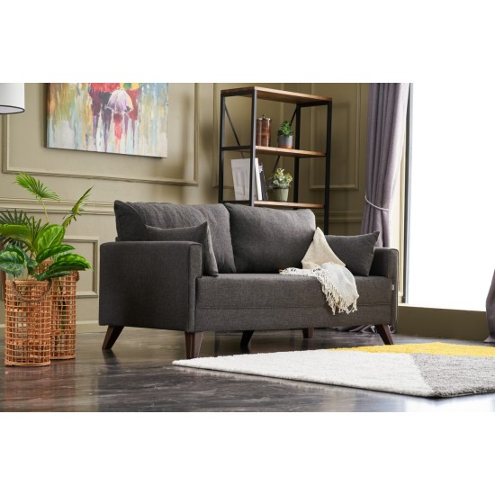 Διθέσιος Καναπές - Bella Sofa - Χρώμα Ανθρακί