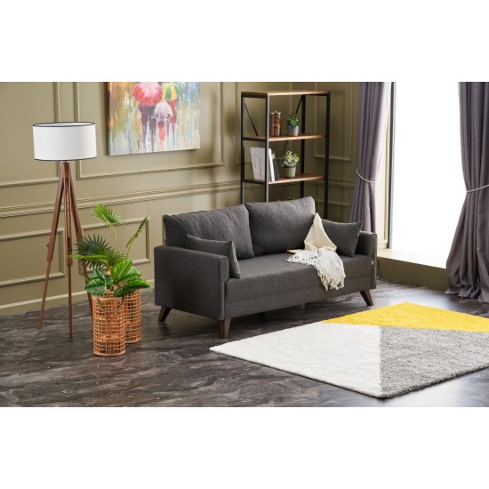 Διθέσιος Καναπές - Bella Sofa - Χρώμα Ανθρακί