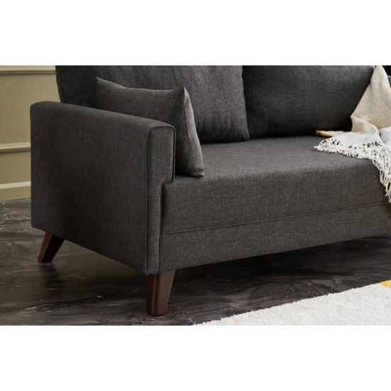 Διθέσιος Καναπές - Bella Sofa - Χρώμα Ανθρακί