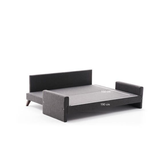 3-Seat Sofa-Bed Bella Sofa Bed - Anthracite Anthracite Atelier del Sofa 3-Seat Sofa-Bed Bella Sofa Bed - Anthracite Anthracite