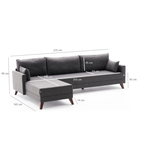 Corner Sofa Bella Corner Sofa Left - Anthracite Anthracite Atelier del Sofa Corner Sofa Bella Corner Sofa Left - Anthracite Anthracite