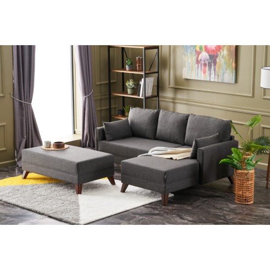 Corner Sofa-Bed Bella Mini Corner Sofa Right - Anthracite Anthracite Atelier del Sofa Corner Sofa-Bed Bella Mini Corner Sofa Right - Anthracite Anthracite