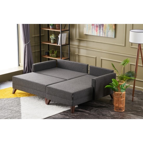 Corner Sofa-Bed Bella Mini Corner Sofa Right - Anthracite Anthracite Atelier del Sofa Corner Sofa-Bed Bella Mini Corner Sofa Right - Anthracite Anthracite