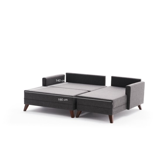 Corner Sofa-Bed Bella Mini Corner Sofa Right - Anthracite Anthracite Atelier del Sofa Corner Sofa-Bed Bella Mini Corner Sofa Right - Anthracite Anthracite