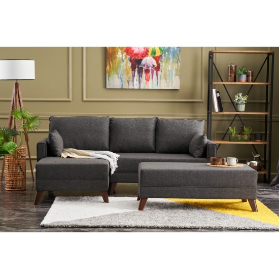Corner Sofa-Bed Bella Mini Corner Sofa Left - Anthracite Anthracite Atelier del Sofa Corner Sofa-Bed Bella Mini Corner Sofa Left - Anthracite Anthracite