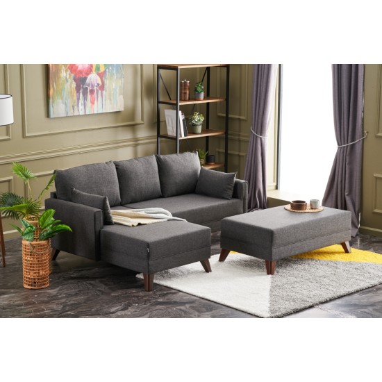 Corner Sofa-Bed Bella Mini Corner Sofa Left - Anthracite Anthracite Atelier del Sofa Corner Sofa-Bed Bella Mini Corner Sofa Left - Anthracite Anthracite