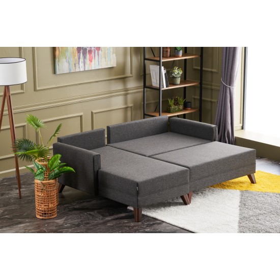 Corner Sofa-Bed Bella Mini Corner Sofa Left - Anthracite Anthracite Atelier del Sofa Corner Sofa-Bed Bella Mini Corner Sofa Left - Anthracite Anthracite