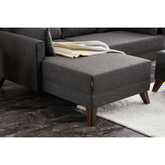 Corner Sofa-Bed Bella Mini Corner Sofa Left - Anthracite Anthracite Atelier del Sofa Corner Sofa-Bed Bella Mini Corner Sofa Left - Anthracite Anthracite