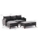 Corner Sofa-Bed Bella Mini Corner Sofa Left - Anthracite Anthracite Atelier del Sofa Corner Sofa-Bed Bella Mini Corner Sofa Left - Anthracite Anthracite