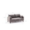Διθέσιος Καναπές - Bella Sofa - Χρώμα Καφέ - 177x81x85εκ