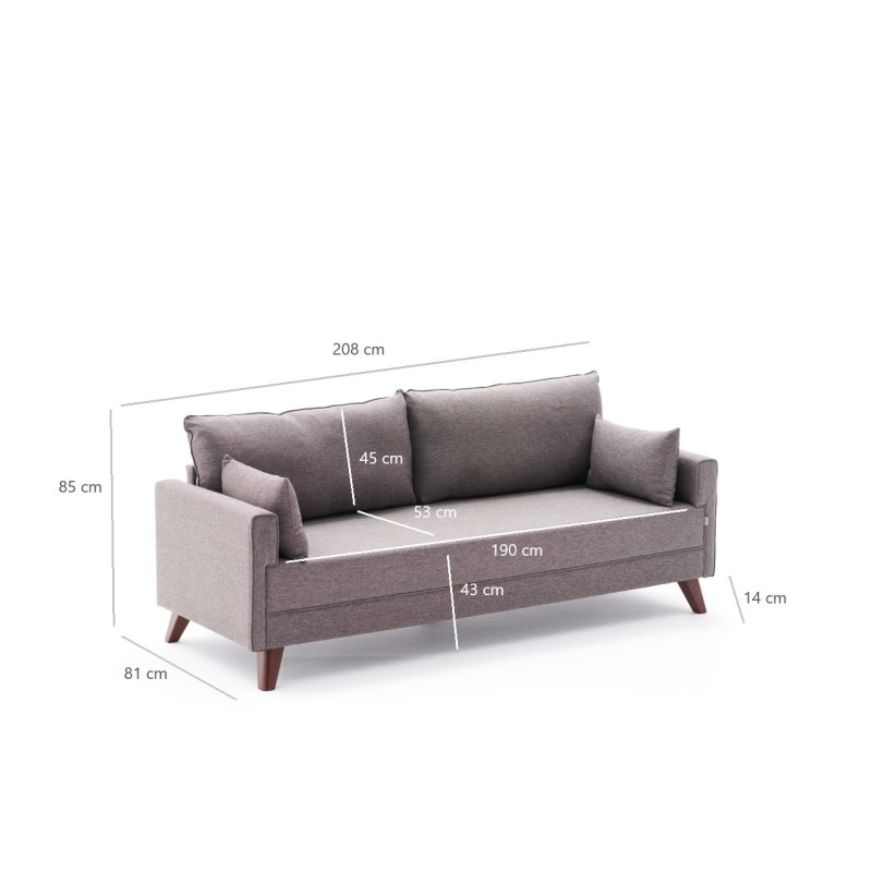 Atelier del Sofa 3-Seat Sofa Bella Sofa For 3 Pr - Brown Brown
