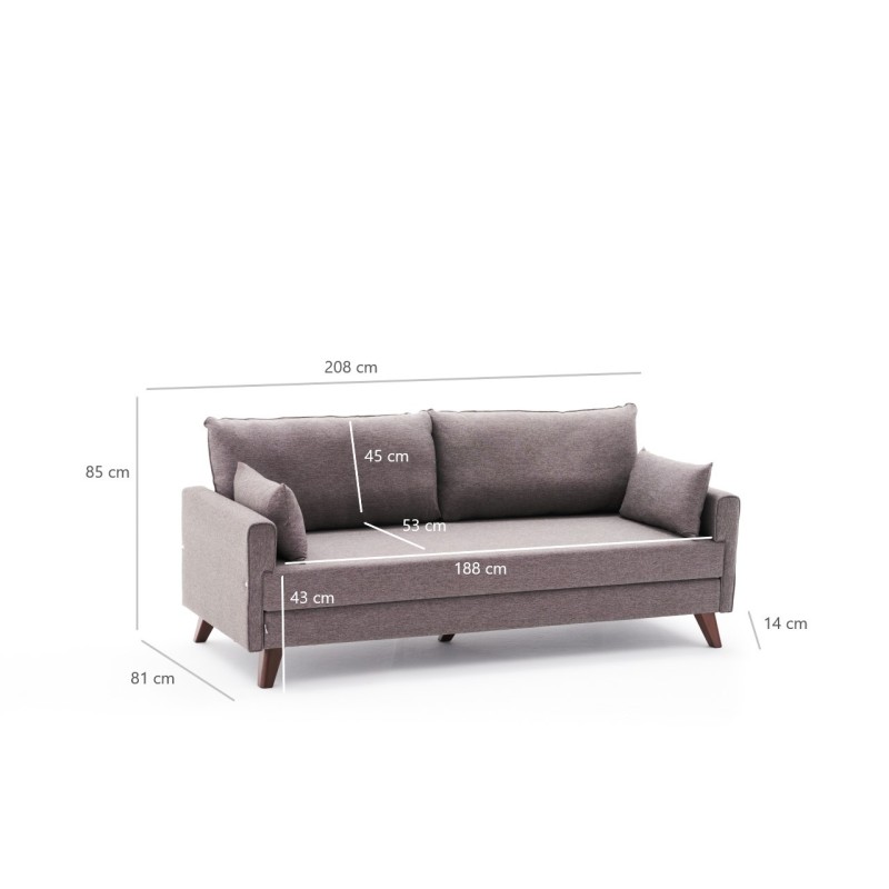 Atelier del Sofa 3-Seat Sofa-Bed Bella Sofa Bed - Brown Brown