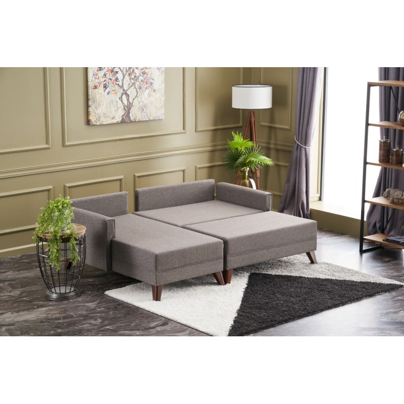 Atelier del Sofa Corner Sofa-Bed Bella Mini Corner Sofa Left - Brown Brown