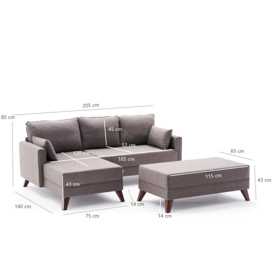 Corner Sofa-Bed Bella Mini Corner Sofa Left - Brown Brown Atelier del Sofa Corner Sofa-Bed Bella Mini Corner Sofa Left - Brown Brown