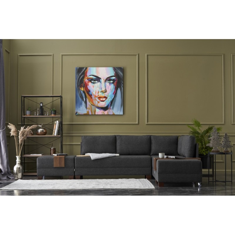 Atelier del Sofa Corner Sofa-Bed Fly Right - Anthracite Anthracite