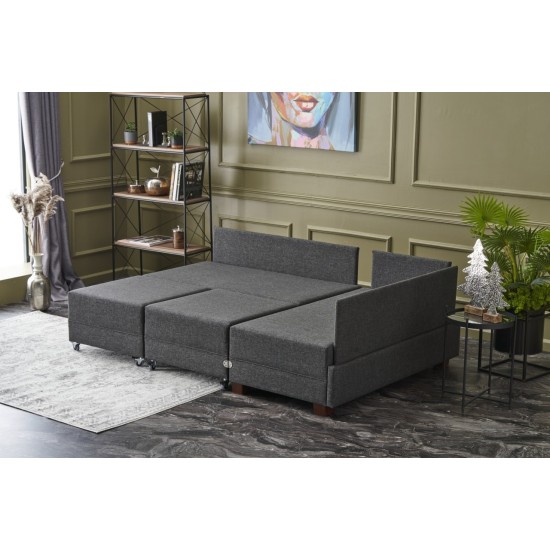 Corner Sofa-Bed Fly Right - Anthracite Anthracite Atelier del Sofa Corner Sofa-Bed Fly Right - Anthracite Anthracite