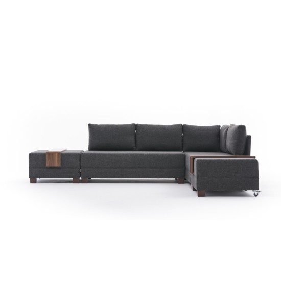 Corner Sofa-Bed Fly Right - Anthracite Anthracite Atelier del Sofa Corner Sofa-Bed Fly Right - Anthracite Anthracite