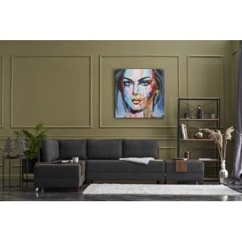 Corner Sofa-Bed Fly Left - Anthracite Anthracite