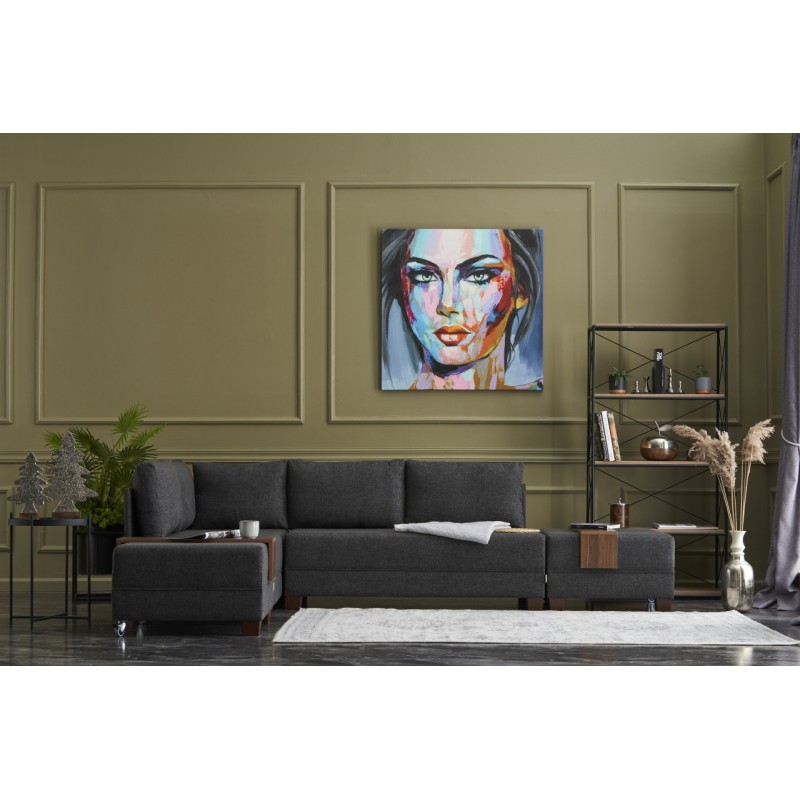 Atelier del Sofa Corner Sofa-Bed Fly Left - Anthracite Anthracite