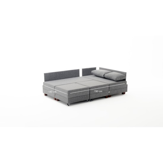 Atelier del Sofa Corner Sofa-Bed Fly Left - Anthracite Anthracite