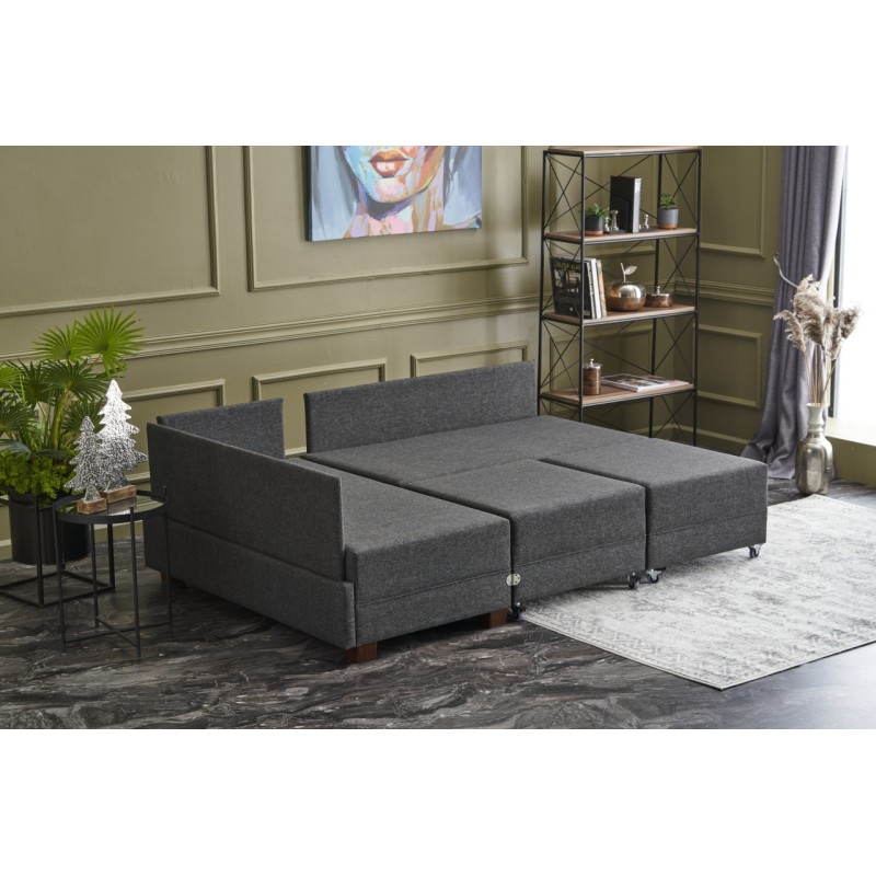 Atelier del Sofa Corner Sofa-Bed Fly Left - Anthracite Anthracite