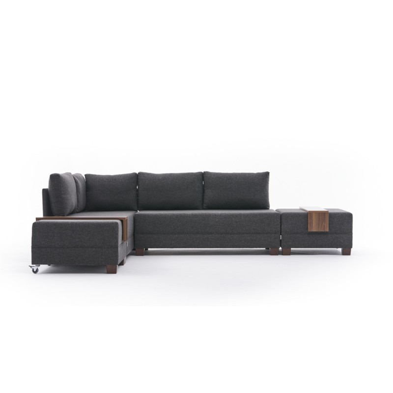 Atelier del Sofa Corner Sofa-Bed Fly Left - Anthracite Anthracite