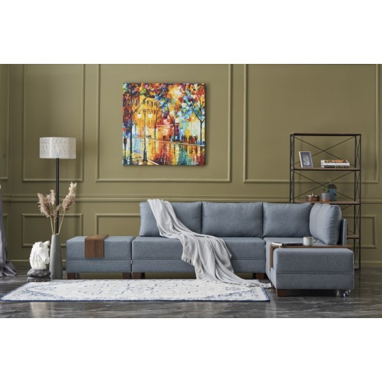 Corner Sofa-Bed Fly Right - Blue Blue Atelier del Sofa Corner Sofa-Bed Fly Right - Blue Blue
