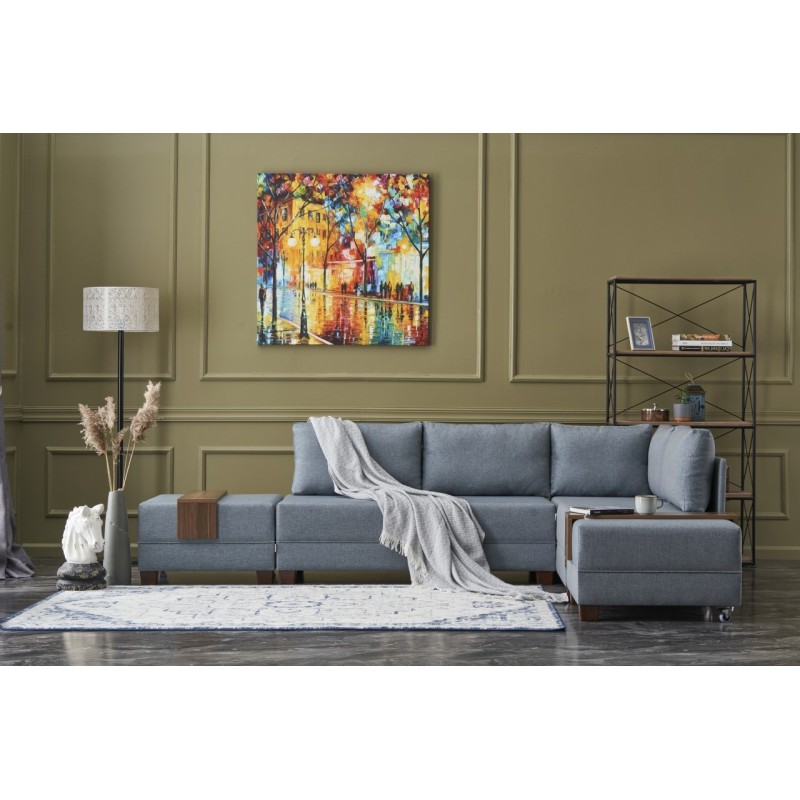 Atelier del Sofa Corner Sofa-Bed Fly Right - Blue Blue