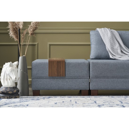 Corner Sofa-Bed Fly Right - Blue Blue Atelier del Sofa Corner Sofa-Bed Fly Right - Blue Blue