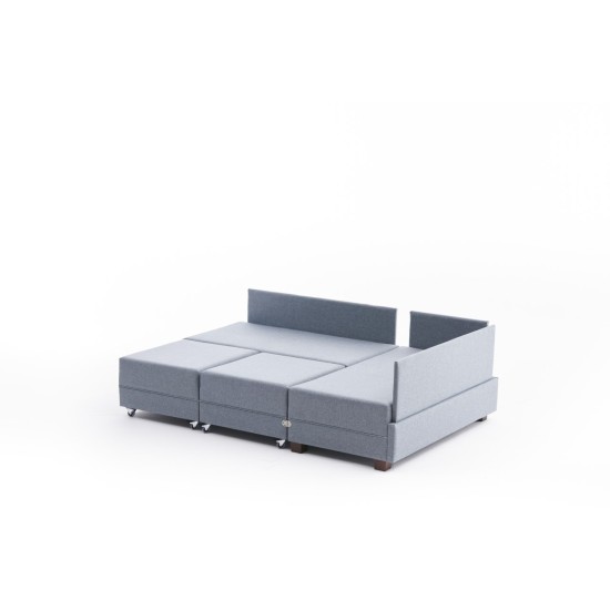 Corner Sofa-Bed Fly Right - Blue Blue Atelier del Sofa Corner Sofa-Bed Fly Right - Blue Blue