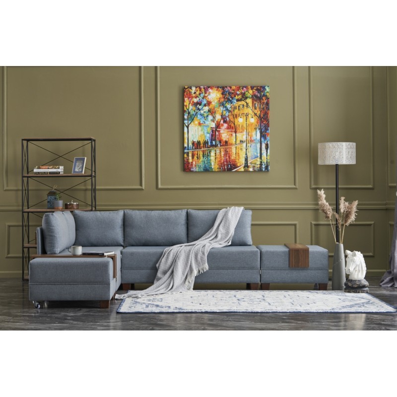 Atelier del Sofa Corner Sofa-Bed Fly Left - Blue Blue