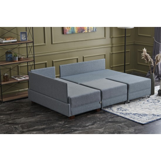 Corner Sofa-Bed Fly Left - Blue Blue Atelier del Sofa Corner Sofa-Bed Fly Left - Blue Blue