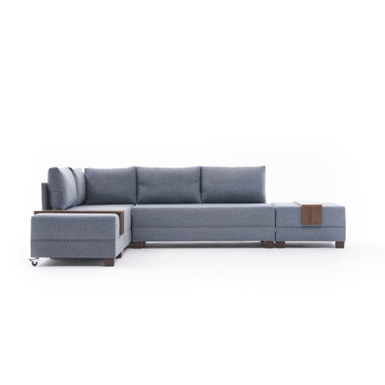 Corner Sofa-Bed Fly Left - Blue Blue Atelier del Sofa Corner Sofa-Bed Fly Left - Blue Blue