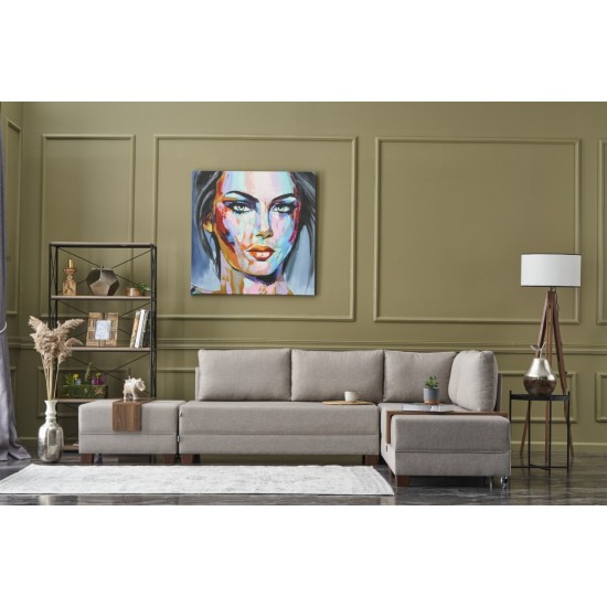 Corner Sofa-Bed Fly Right - Cream Cream Atelier del Sofa Corner Sofa-Bed Fly Right - Cream Cream