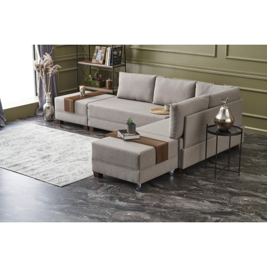 Corner Sofa-Bed Fly Right - Cream Cream Atelier del Sofa Corner Sofa-Bed Fly Right - Cream Cream