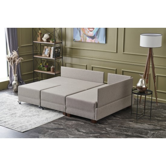 Corner Sofa-Bed Fly Right - Cream Cream Atelier del Sofa Corner Sofa-Bed Fly Right - Cream Cream