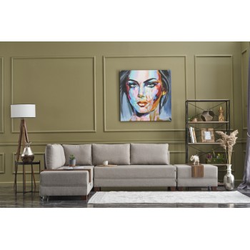 Corner Sofa-Bed Fly Left - Cream Cream