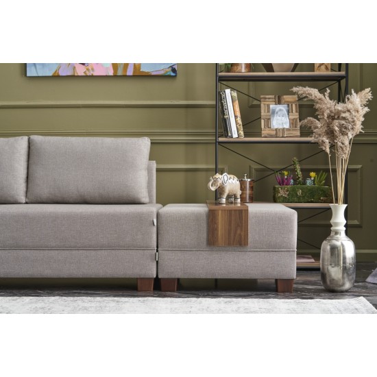 Corner Sofa-Bed Fly Left - Cream Cream Corner Sofa-Bed Fly Left - Cream Cream