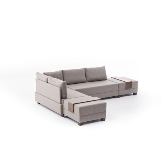 Corner Sofa-Bed Fly Left - Cream Cream Corner Sofa-Bed Fly Left - Cream Cream