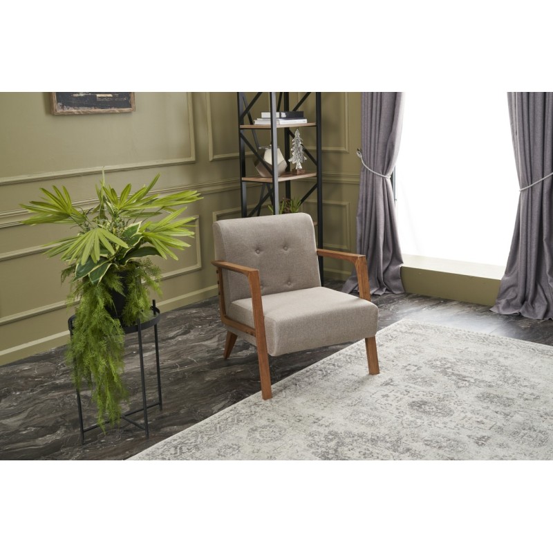 Atelier del Sofa Wing Chair Kemer - Cream Cream