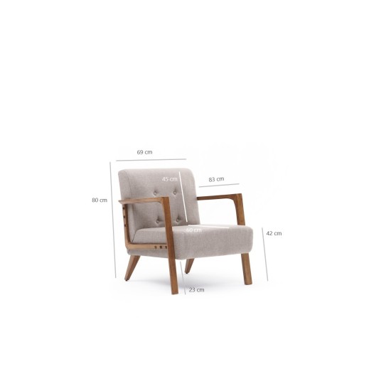 Atelier del Sofa Wing Chair Kemer - Cream Cream