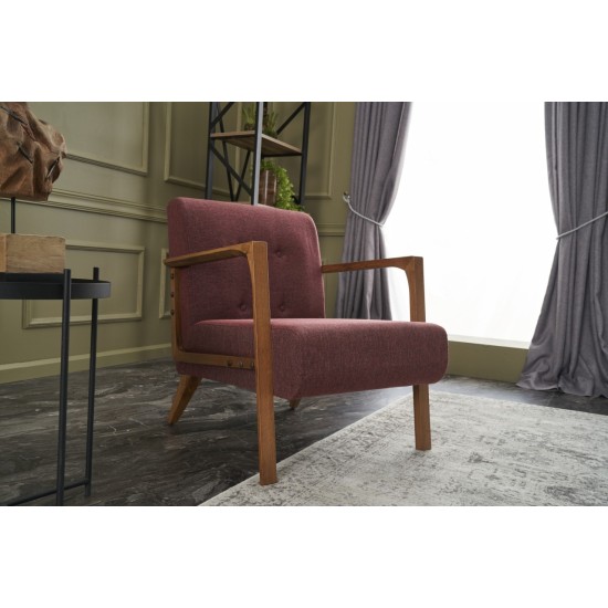 Wing Chair Kemer - Claret Red Claret Red Atelier del Sofa Wing Chair Kemer - Claret Red Claret Red