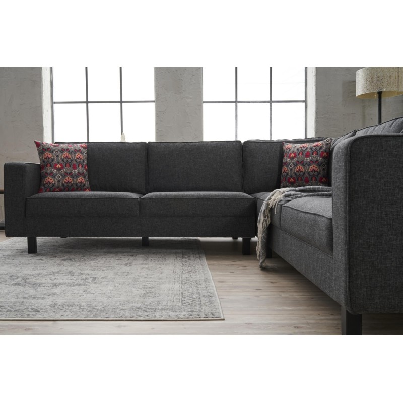 Atelier del Sofa Corner Sofa Kale Linen - Anthracite Anthracite