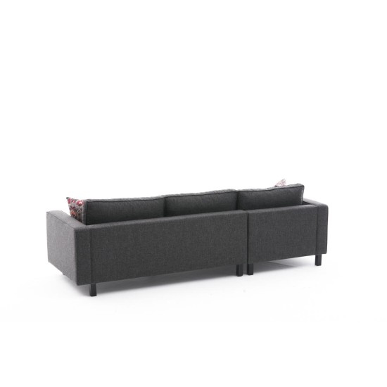 Corner Sofa Kale Linen - Anthracite Anthracite Atelier del Sofa Corner Sofa Kale Linen - Anthracite Anthracite