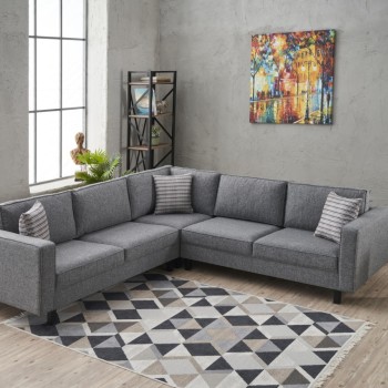 Corner Sofa Kale Linen - Grey Grey