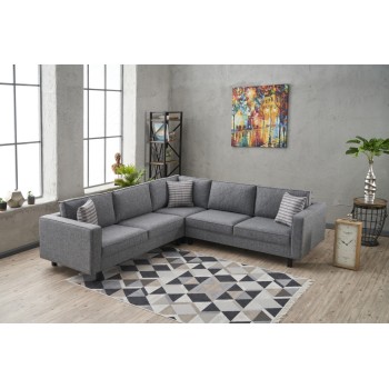 Corner Sofa Kale Linen - Grey Grey
